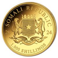 Somalia 1000 Shillings Elefant 2024 1 Oz Gold Rckseite