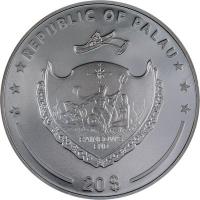 Palau 20 USD Fhrmann der Toten: Charon 2023 3 Oz Silber Black Proof Ultra High Relief Rckseite