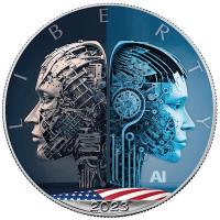 USA - 1 USD Silver Eagle Knstliche Intelligenz (1.) Mensch oder Maschine - 1 Oz Silber Color