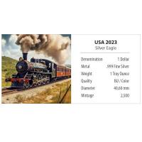 USA - 1 USD Silver Eagle Erfindungen (2.) Dampflokomotive - 1 Oz Silber Color