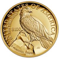 USA 100 USD American Liberty 2023 1 Oz Gold HighRelief Rckseite