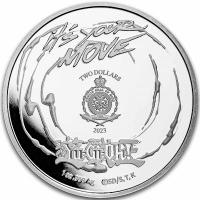 Niue 2 NZD 25 Jahre Yu Gi Oh! Game Flip Coin 2023 1 Oz Silber BU Rckseite