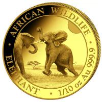 Somalia 100 Shillings Elefant 2024 1/10 Oz Gold