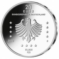 Deutschland 20 EURO 400 Jahre Rechenmaschine von Wilhelm Schickard 2023 Silber Spiegelglanz Rckseite