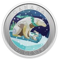 Kanada - 0,50 CAD Rodelspaß 3D 2023 - Münze Color