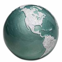 Barbados - 5 Dollar Blue Marble: Frozen Earth 2023 - 3 Oz Silber Color