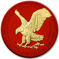 USA - 1 USD Silver Eagle Space Metal IV: RED 2023 - 1 Oz Silber Space Red