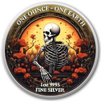 Fiji - 1 FJD One Earth Halloween Skeleton 2022 - 1 Oz Silber COLOR