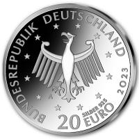 Deutschland - 20 EURO 100 Geb. Vicco v. Bülow (Loriot) 2023 - Silber Spiegelglanz