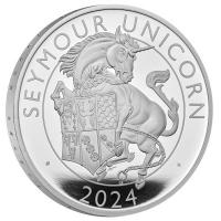 Grobritannien - 2 GBP Tudor Beasts (5.) The Seymour Unicorn / Einhorn 2024 - 1 Oz Silber PP