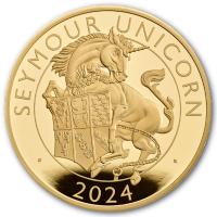 Großbritannien 200 GBP Tudor Beasts (5.) The Seymour Unicorn / Einhorn 2024 2 Oz Gold PP