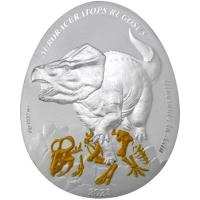 Samoa - 2 Dollar  Dinosaurs in Asia - Auroraceratops Rugosus  2023 - 1 Oz Silber PP