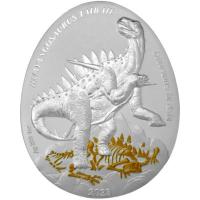 Samoa - 2 Dollar  Dinosaurs in Asia - Huayangosaurus Taibaii  2023 - 1 Oz Silber PP