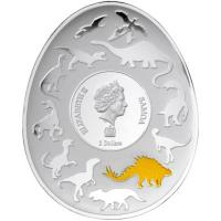 Samoa - 2 Dollar  Dinosaurs in Asia - Huayangosaurus Taibaii  2023 - 1 Oz Silber PP