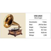 USA - 1 USD Silver Eagle Erfindungen (4.) Grammophon - 1 Oz Silber Color