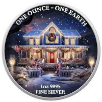 Fiji - 1 FJD One Earth Christmas: American House 2022 - 1 Oz Silber COLOR