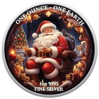 Fiji - 1 FJD One Earth Christmas: Santa Claus 2022 - 1 Oz Silber COLOR
