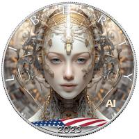 USA 1 USD Silver Eagle Knstliche Intelligenz (4.) Cyber Woman 1 Oz Silber Color