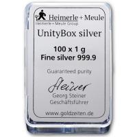Heimerle + Meule UnityBox Silber 100*1g Silber Rückseite