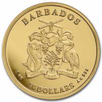 Barbados - 10 Dollar Karibischer Octopus 2023 - 1 Oz Gold (nur 100 Stck!!!)