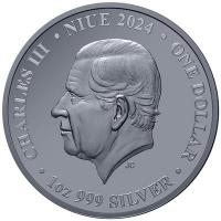 Niue - 1 NZD Australien bei Nacht Felskänguru (Rock Wallaby) 2024 - 1 Oz Silber Black Proof