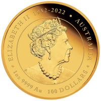 Australien 100 AUD Lunar III Drache 2024 1 Oz Gold PP Rückseite