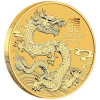 Australien - 25 AUD Lunar III Drache 2024 - 1/4 Oz Gold