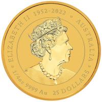 Australien 25 AUD Lunar III Drache 2024 1/4 Oz Gold Rckseite