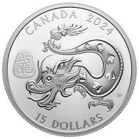 Kanada 15 CAD Lunar Drache 2024 1 Oz Silber