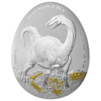 Samoa - 2 Dollar  Dinosaurs in Asia - Lufengosaurus 2022 - 1 Oz Silber PP