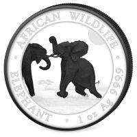 Somalia African Wildlife Elefant Black and White Set 2024 2*1 Oz Silber Rckseite