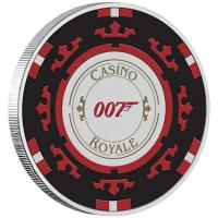 Tuvalu - 1 TVD James Bond 007(TM) Casino Royal Chip 2023 - 1 Oz Silber Color 