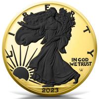 USA 1 USD American Silver Eagle 2023 1 Oz Silber Gilded Black Platinum