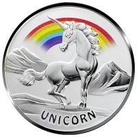 Fiji - 50 Cent Asian Mythical Creatures (2.) Einhorn/Unicorn 2023 - 1 Oz Silber Color