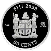 Fiji - 50 Cent Asian Mythical Creatures (2.) Einhorn/Unicorn 2023 - 1 Oz Silber Color