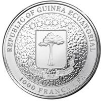 Äquatorialguinea 1000 CFA Giraffe 2023 1 Oz Silber Rückseite