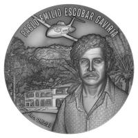 Silbermedaille - Pablo Escobar 2023 - 2 Oz Silber Antik Finish Ultra High Relief