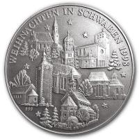 Silbermedaille - Weihnachten in Schwaben 1998 - Silber HighRelief AntikFinish