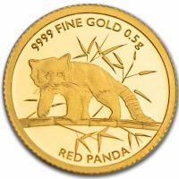 Tschad 5000 CFA Red Panda 2023  0,5g Gold 