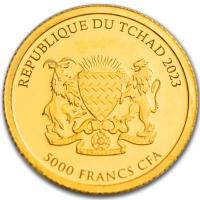 Tschad 5000 CFA Red Panda 2023  0,5g Gold  Rckseite