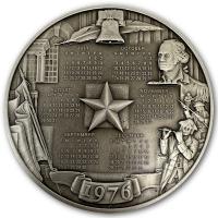 Silbermedaille - The Franklin Mint Kalender Art Medal 1976 - Silber AntikFinish