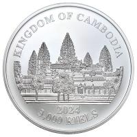 Kambodscha - 3000 KHR Lost Tigers of Kambodscha 2024 - 1 Oz Silber Color