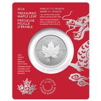 Kanada - 5 CAD Treasured Maple Leaf  Year of the Dragon 2024 - 1 Oz Silber