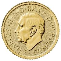 Großbritannien 10 GBP Britannia 2024 1/10 Oz Gold Rückseite