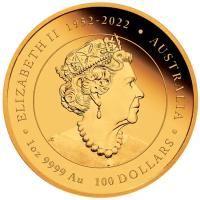 Australien - 100 AUD Lunar III Drache 2024 - 1 Oz Gold PP Color (nur 188 Stück!)