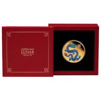 Australien - 100 AUD Lunar III Drache 2024 - 1 Oz Gold PP Color (nur 188 Stück!)