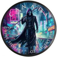 Kanada 5 CAD Maple Leaf Grim Reaper Cyberpunk (1.) 2023 1 Oz Silber Color
