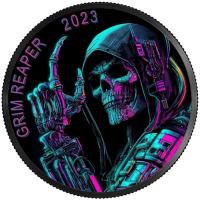 Kanada - 5 CAD Maple Leaf Grim Reaper Cyberpunk (1.) 2023 - 1 Oz Silber Color