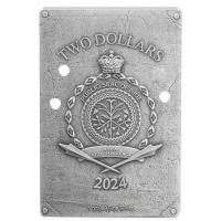 Niue 2 NZD Wild West: Calamity Jane 2024 1 Oz Silber Antik Finish Rückseite