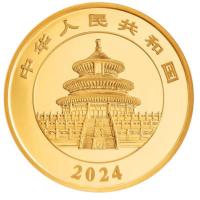 China 800 Yuan Panda 2024 50g Gold PP Rückseite